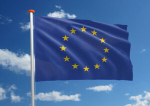 wapperende vlag lucht Europa trots